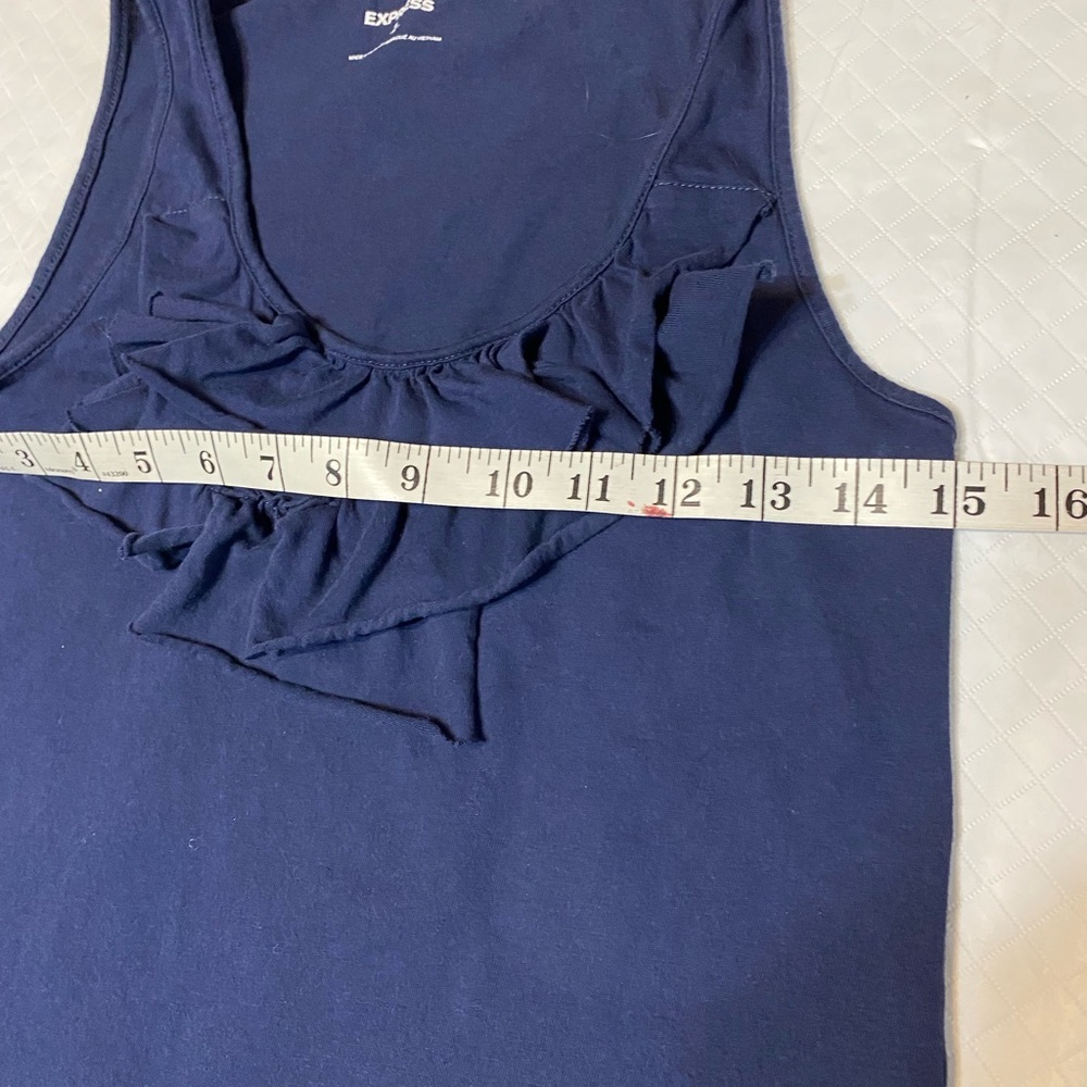 Express Blue Ruffled Tank Top - Picture 2 of 7
